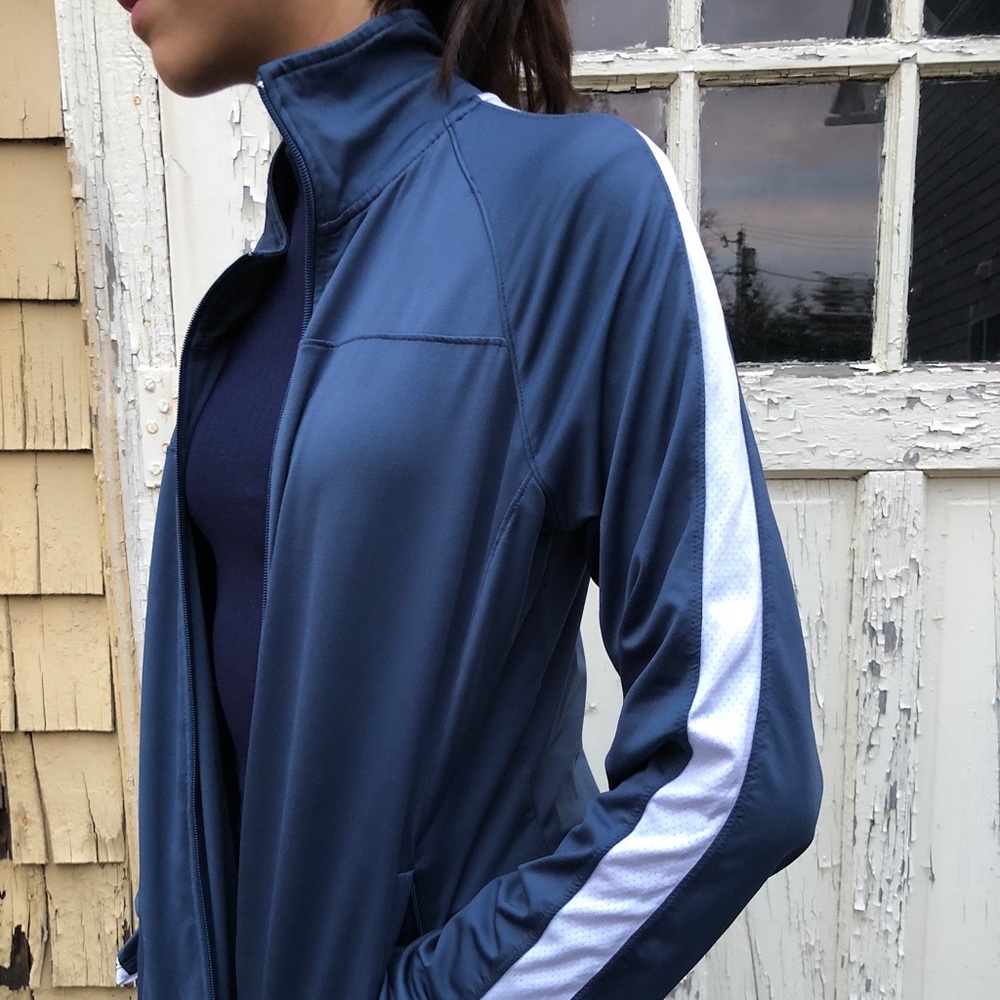 Track Zip-up Collared Sweatsuit Jacket